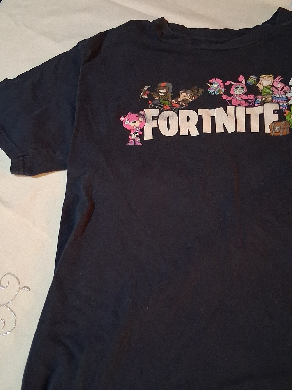 Fortnite Logo Short Sleeve Tee in Navy Blue L 260936